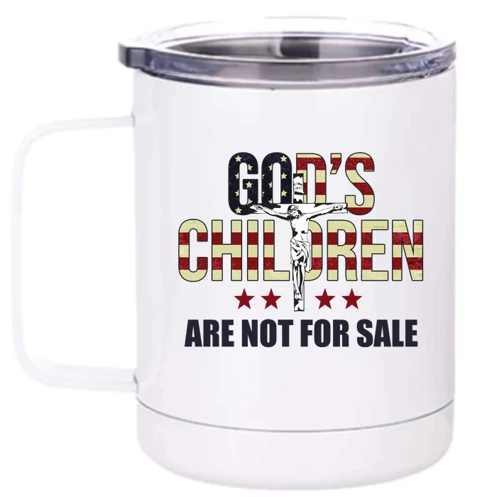 Gods Children Are Not For Sale Cross Usa Front & Back 12oz Stainless Steel Tumbler Cup