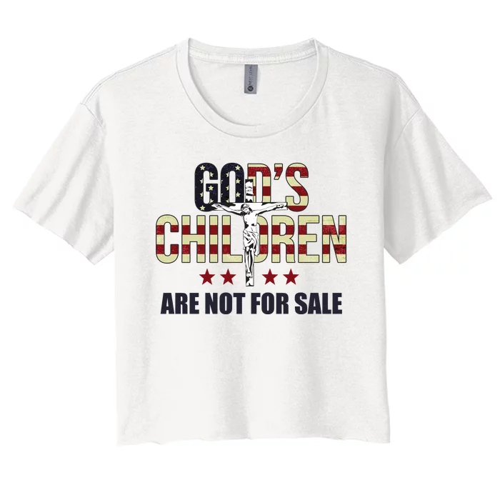 Gods Children Are Not For Sale Cross Usa Women's Crop Top Tee