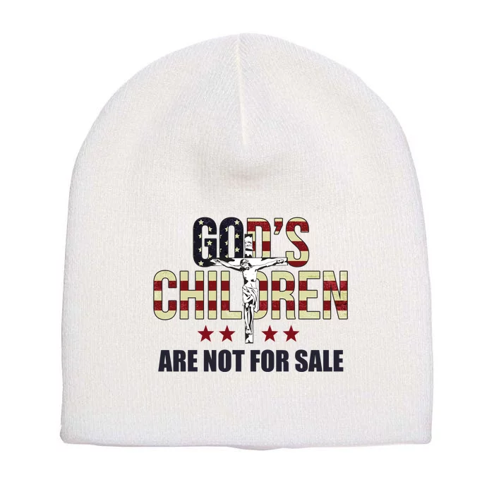 Gods Children Are Not For Sale Cross Usa Short Acrylic Beanie