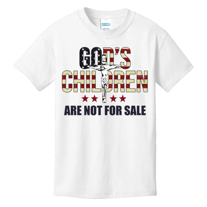 Gods Children Are Not For Sale Cross Usa Kids T-Shirt