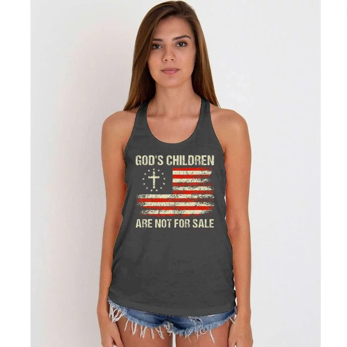 Gods Children Are Not For Sale Funny Quote Gods Children Women's Knotted Racerback Tank