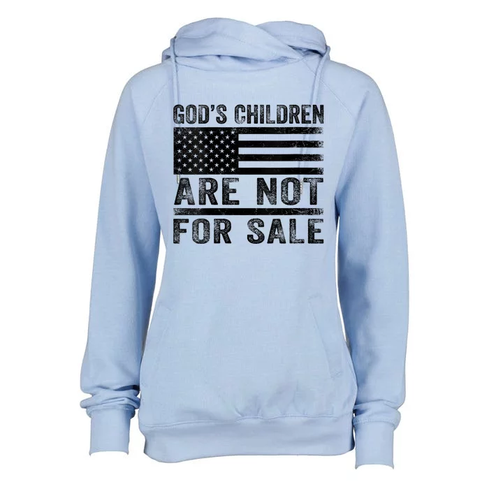 Gods Children Are Not For Sale Vintage America Flag Womens Funnel Neck Pullover Hood