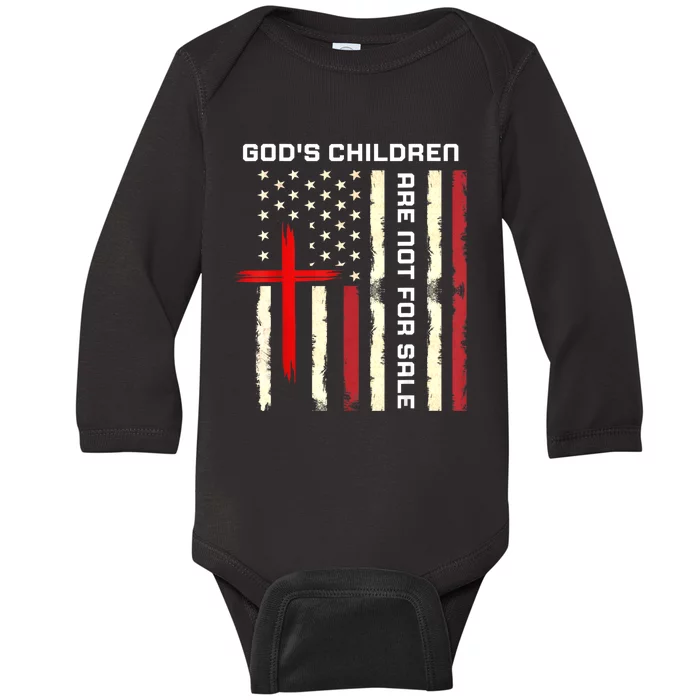 Gods Children Are Not For Sale Vintage Gods Children Quote Baby Long Sleeve Bodysuit