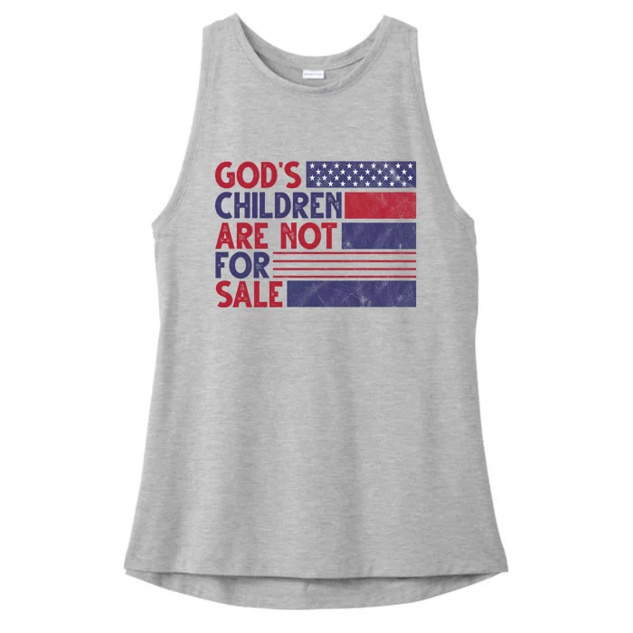 Gods Children Are Not For Sale USA Awareness Ladies Tri-Blend Wicking Tank