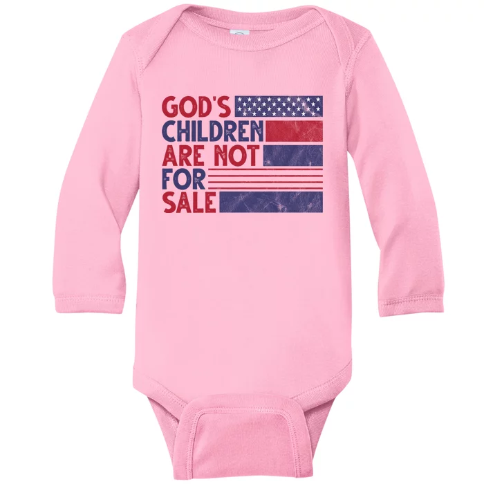 Gods Children Are Not For Sale USA Awareness Baby Long Sleeve Bodysuit