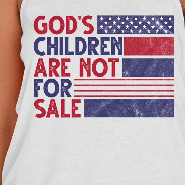 Gods Children Are Not For Sale USA Awareness Women's Knotted Racerback Tank