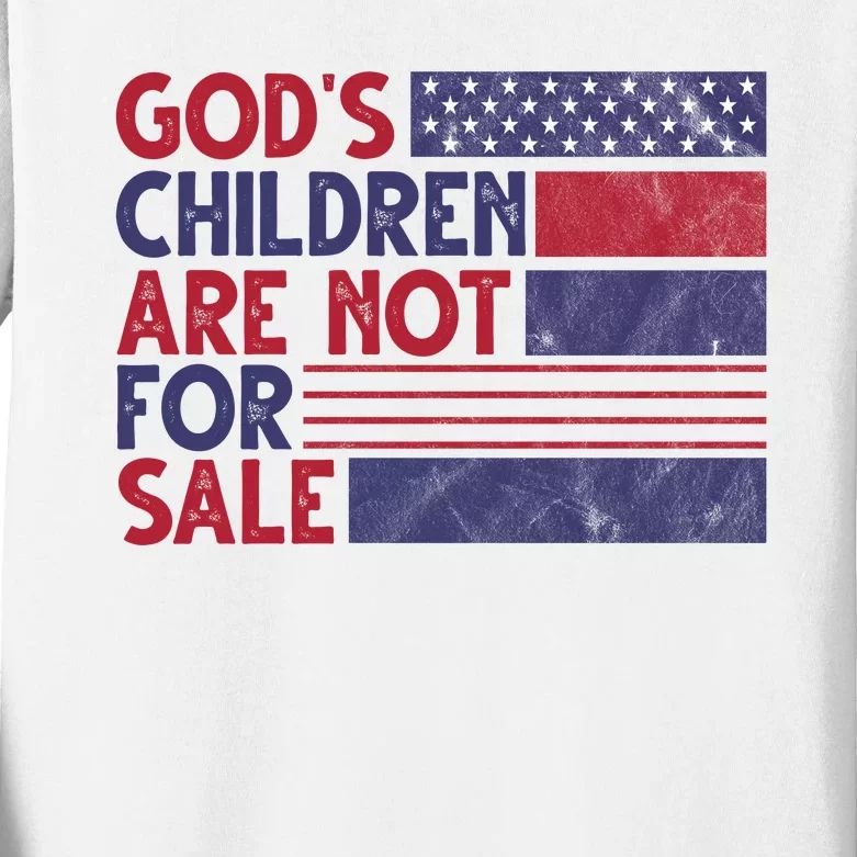 Gods Children Are Not For Sale USA Awareness Kids Long Sleeve Shirt