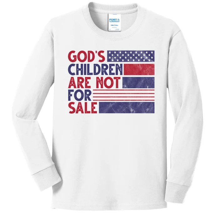 Gods Children Are Not For Sale USA Awareness Kids Long Sleeve Shirt