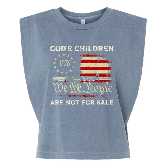 GodS Children Are Not For Sale Embracing Sound Of Freedom Garment-Dyed Women's Muscle Tee