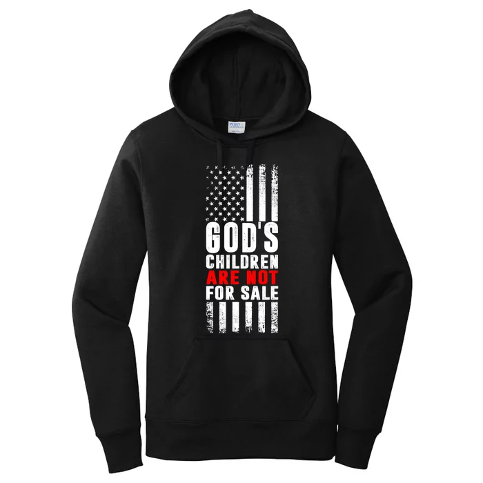 Gods Children Are Not For Sale American Flag Gods Children Women's Pullover Hoodie