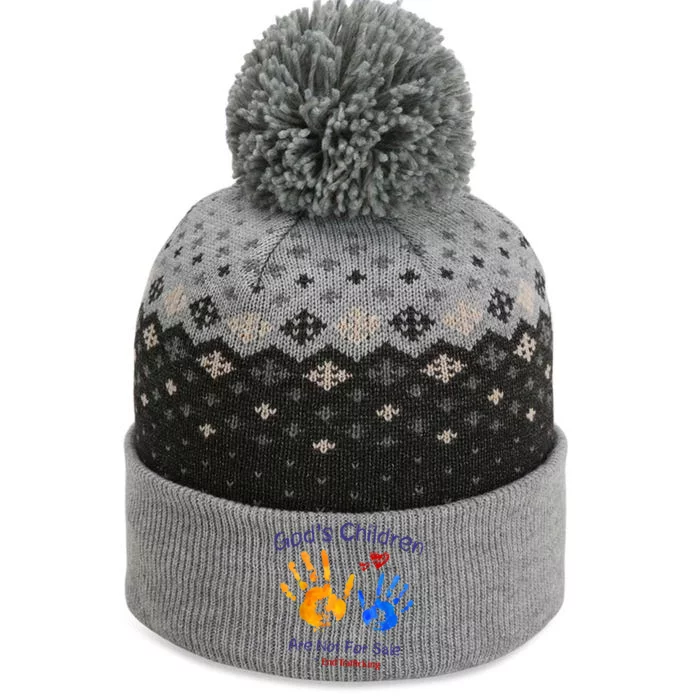 Gods Children Are Not For Sale Hand Prints The Baniff Cuffed Pom Beanie