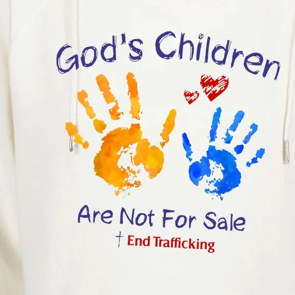 Gods Children Are Not For Sale Hand Prints Womens Funnel Neck Pullover Hood