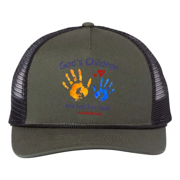 Gods Children Are Not For Sale Hand Prints Retro Rope Trucker Hat Cap