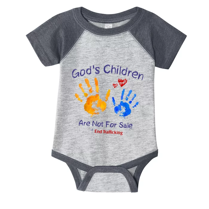 Gods Children Are Not For Sale Hand Prints Infant Baby Jersey Bodysuit