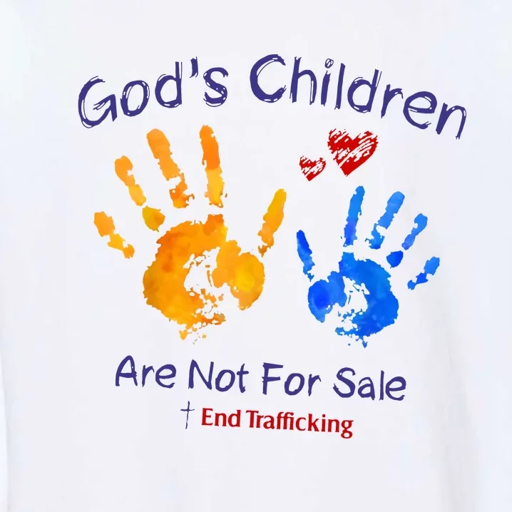 Gods Children Are Not For Sale Hand Prints Garment-Dyed Sweatshirt