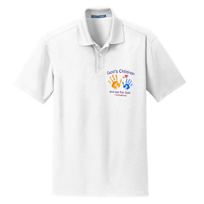 Gods Children Are Not For Sale Hand Prints Dry Zone Grid Performance Polo