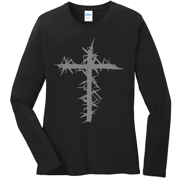 Grunge Cross Aesthetic Mall Goth Emo Gothic Ladies Long Sleeve Shirt