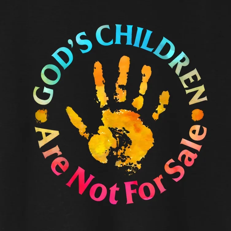 Gods Children Are Not For Sale Hand Prints Women's Crop Top Tee