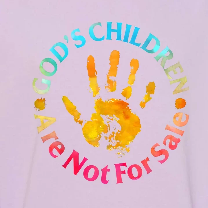 Gods Children Are Not For Sale Hand Prints Garment-Dyed Sweatshirt