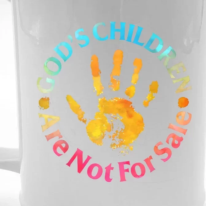 Gods Children Are Not For Sale Hand Prints Front & Back Beer Stein