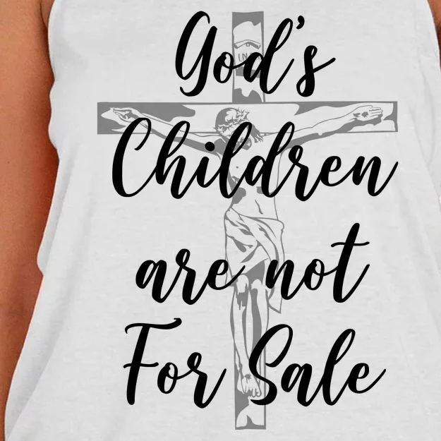 Gods Children Are Not For Sale Christ Awareness Women's Knotted Racerback Tank