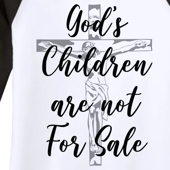 Gods Children Are Not For Sale Christ Awareness Women's Tri-Blend 3/4-Sleeve Raglan Shirt