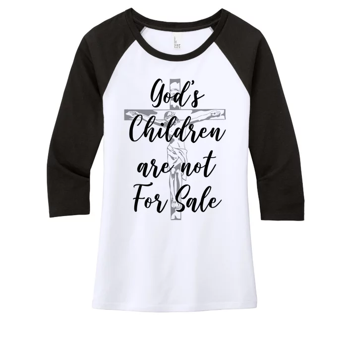 Gods Children Are Not For Sale Christ Awareness Women's Tri-Blend 3/4-Sleeve Raglan Shirt