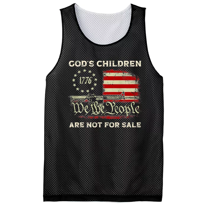 Gods Children Are Not For Sale We The People America Flag Mesh Reversible Basketball Jersey Tank