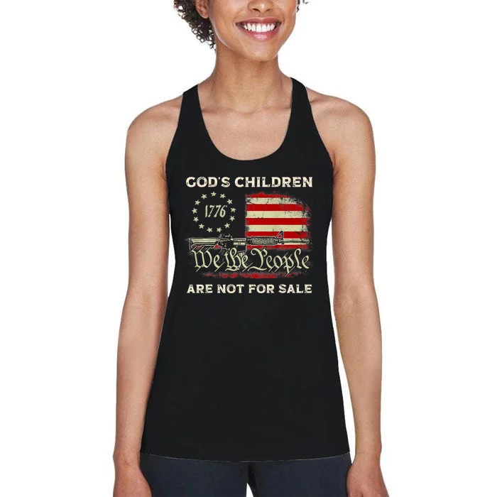 Gods Children Are Not For Sale We The People America Flag Women's Racerback Tank