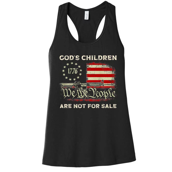 Gods Children Are Not For Sale We The People America Flag Women's Racerback Tank