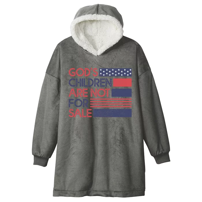 Gods Children Are Not For Sale Patriotic Flag Hooded Wearable Blanket