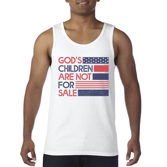 Gods Children Are Not For Sale Patriotic Flag Tank Top