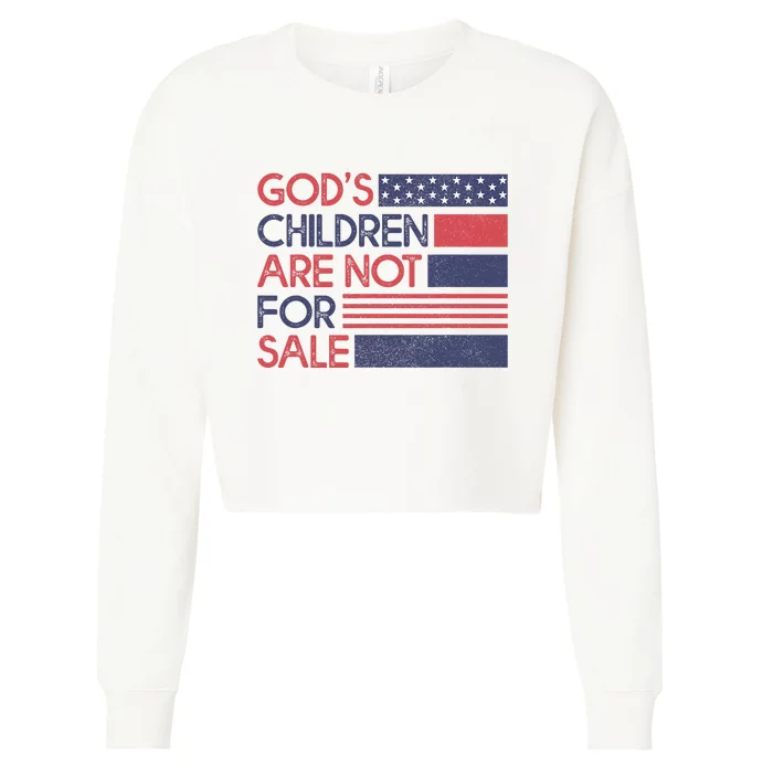 Gods Children Are Not For Sale Patriotic Flag Cropped Pullover Crew