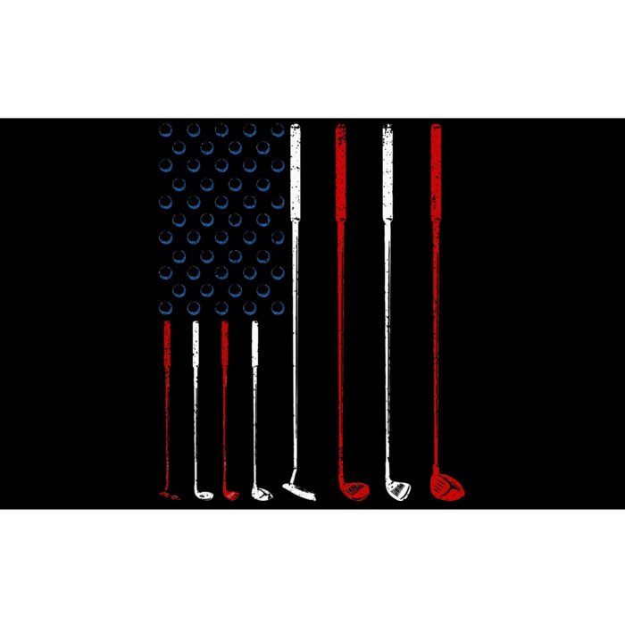 Golf Clubs American Flag Bumper Sticker