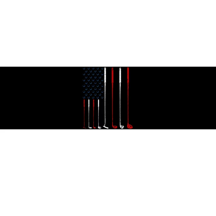 Golf Clubs American Flag Bumper Sticker