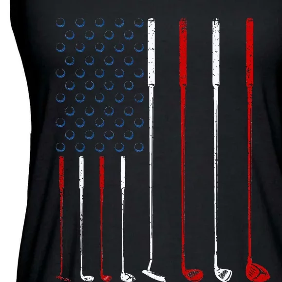 Golf Clubs American Flag Ladies Essential Flowy Tank