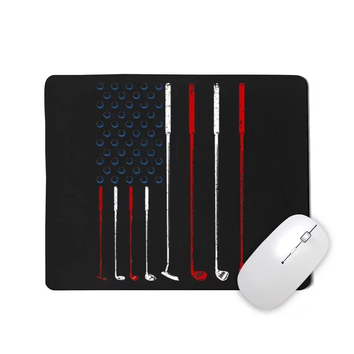 Golf Clubs American Flag Mousepad