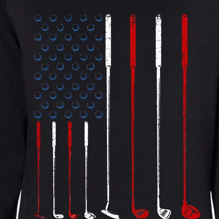 Golf Clubs American Flag Womens California Wash Sweatshirt