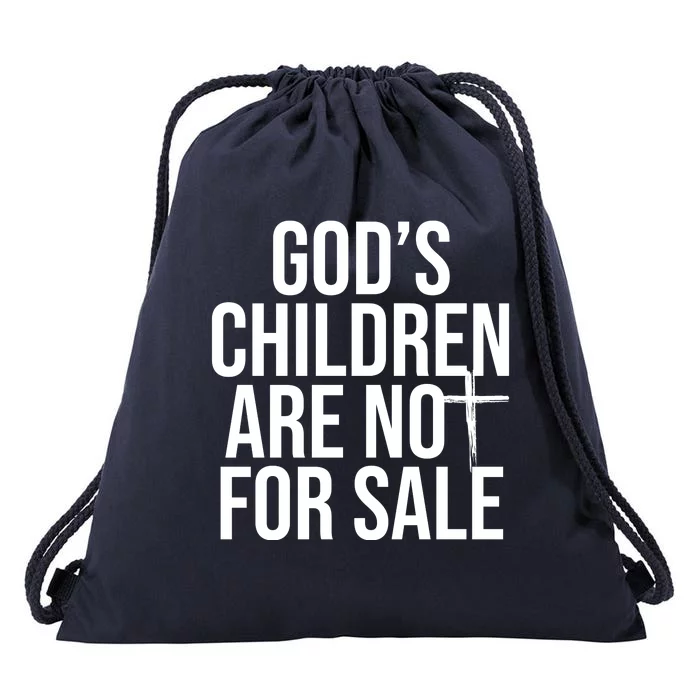 Gods Children Are Not For Sale Cross Drawstring Bag