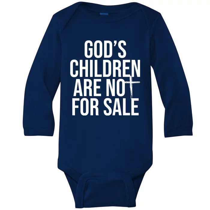 Gods Children Are Not For Sale Cross Baby Long Sleeve Bodysuit