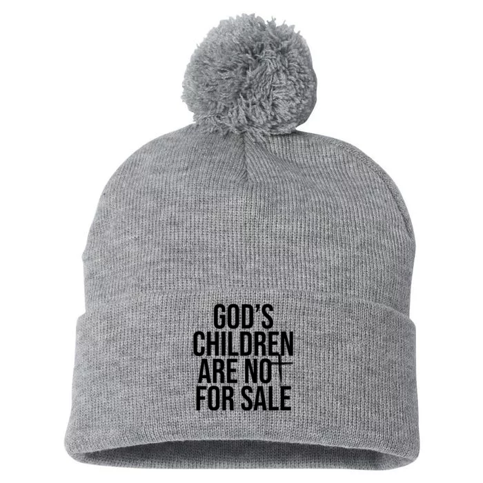 Gods Children Are Not For Sale Cross Pom Pom 12in Knit Beanie