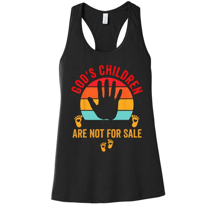 Gods Children Are Not For Sale Funny Quote Gods Children Women's Racerback Tank