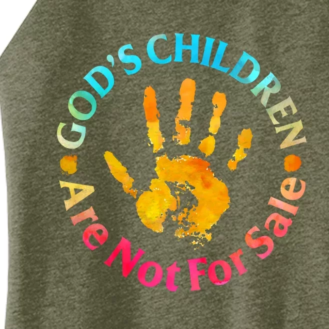 Gods Children Are Not For Sale Hand Prints Women’s Perfect Tri Rocker Tank