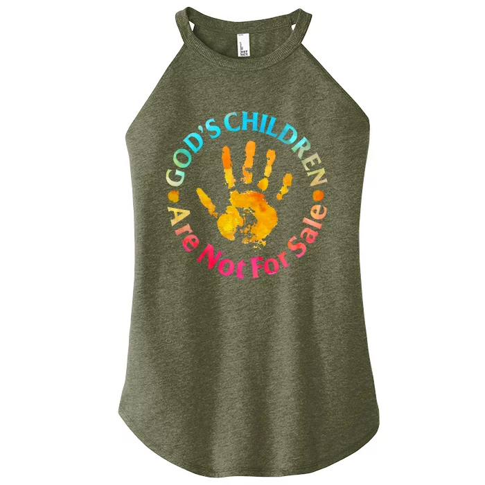 Gods Children Are Not For Sale Hand Prints Women’s Perfect Tri Rocker Tank