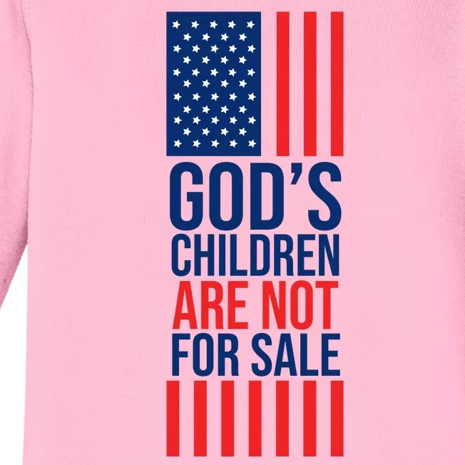 Gods Children Are Not For Sale USA Baby Long Sleeve Bodysuit