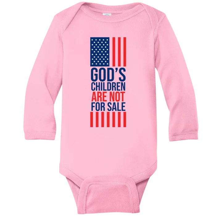 Gods Children Are Not For Sale USA Baby Long Sleeve Bodysuit