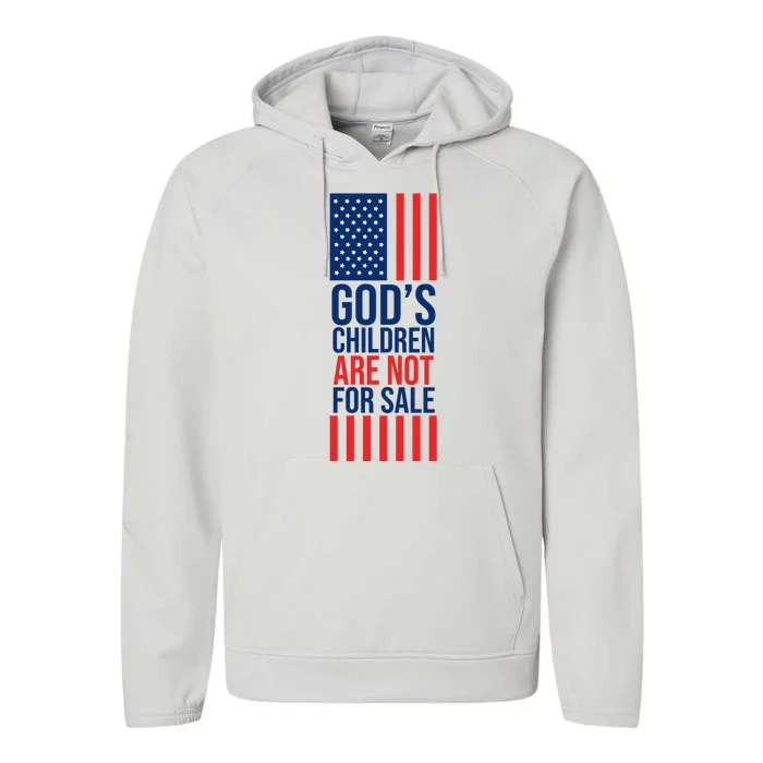 Gods Children Are Not For Sale USA Performance Fleece Hoodie