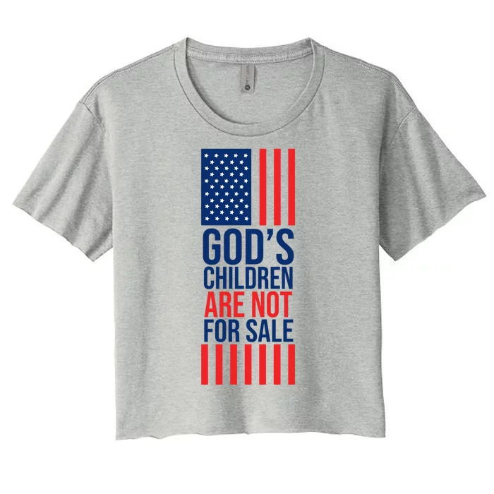 Gods Children Are Not For Sale USA Women's Crop Top Tee