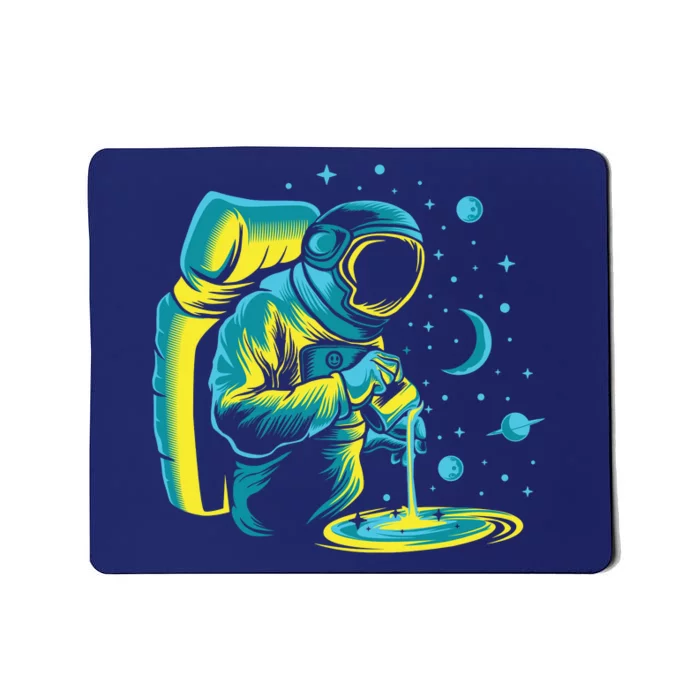 Galaxy Coffee Astronaut Pouring Coffee Mousepad