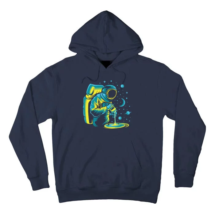 Galaxy Coffee Astronaut Pouring Coffee Tall Hoodie